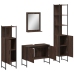 Set de muebles de baño 4 pzas madera contrachapada marrón roble