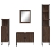 Set de muebles de baño 4 pzas madera contrachapada marrón roble