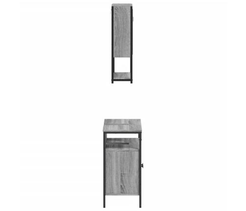 Set de muebles de baño 2 pzas madera contrachapada gris sonoma