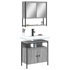 Set de muebles de baño 2 pzas madera contrachapada gris sonoma