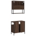 Set de muebles baño 2 pzas madera contrachapada marrón roble