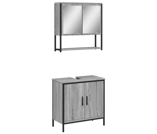 Set de muebles de baño 2 pzas madera contrachapada gris sonoma