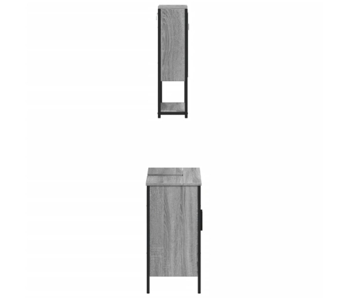 Set de muebles de baño 2 pzas madera contrachapada gris sonoma