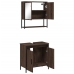 Set de muebles baño 2 pzas madera contrachapada marrón roble