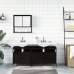 Juego de muebles de baño 3 pzas madera contrachapada negro