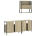 Set de muebles de baño 3 pzas madera contrachapada roble Sonoma