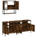 Set de muebles baño 3 pzas madera contrachapada roble ahumado