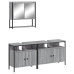 Set de muebles de baño 3 pzas madera contrachapada gris sonoma