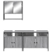 Set de muebles de baño 3 pzas madera contrachapada gris sonoma