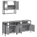 Set de muebles de baño 3 pzas madera contrachapada gris sonoma