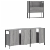 Set de muebles de baño 3 pzas madera contrachapada gris sonoma