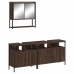 Set de muebles baño 3 pzas madera contrachapada roble marrón