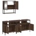 Set de muebles baño 3 pzas madera contrachapada roble marrón