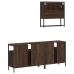 Set de muebles baño 3 pzas madera contrachapada roble marrón