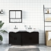 Juego de muebles de baño 3 pzas madera contrachapada negro