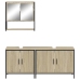 Set de muebles de baño 3 pzas madera contrachapada roble Sonoma