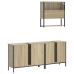 Set de muebles de baño 3 pzas madera contrachapada roble Sonoma