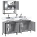 Set de muebles de baño 3 pzas madera contrachapada gris sonoma