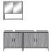 Set de muebles de baño 3 pzas madera contrachapada gris sonoma