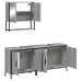 Set de muebles de baño 3 pzas madera contrachapada gris sonoma