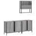 Set de muebles de baño 3 pzas madera contrachapada gris sonoma