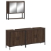 Set de muebles baño 3 pzas madera contrachapada roble marrón