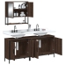 Set de muebles baño 3 pzas madera contrachapada roble marrón