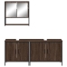 Set de muebles baño 3 pzas madera contrachapada roble marrón