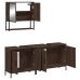 Set de muebles baño 3 pzas madera contrachapada roble marrón