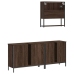 Set de muebles baño 3 pzas madera contrachapada roble marrón