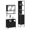 Juego de muebles de baño 3 pzas madera contrachapada negro