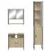 Set de muebles de baño 3 pzas madera contrachapada roble Sonoma