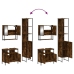 Set de muebles baño 3 pzas madera contrachapada roble ahumado