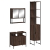 Set de muebles baño 3 pzas madera contrachapada roble marrón