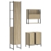 Set de muebles de baño 3 pzas madera contrachapada roble Sonoma