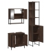 Set de muebles baño 3 pzas madera contrachapada roble marrón