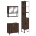 Set de muebles baño 3 pzas madera contrachapada roble marrón