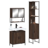 Set de muebles baño 3 pzas madera contrachapada roble marrón