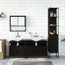 Juego de muebles de baño 4 pzas madera contrachapada negro