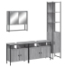 Set de muebles de baño 4 pzas madera contrachapada gris sonoma