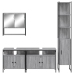 Set de muebles de baño 4 pzas madera contrachapada gris sonoma