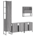 Set de muebles de baño 4 pzas madera contrachapada gris sonoma