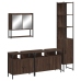 Set de muebles baño 4 pzas madera contrachapada roble marrón