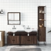 Set de muebles baño 4 pzas madera contrachapada roble marrón