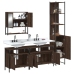 Set de muebles baño 4 pzas madera contrachapada roble marrón