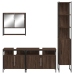 Set de muebles baño 4 pzas madera contrachapada roble marrón