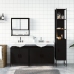 Juego de muebles de baño 4 pzas madera contrachapada negro