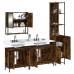 Set de muebles baño 4 pzas madera contrachapada roble ahumado