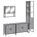 Set de muebles de baño 4 pzas madera contrachapada gris sonoma