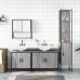 Set de muebles de baño 4 pzas madera contrachapada gris sonoma